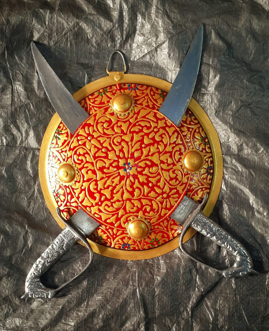 SMALL DHAL TALWAR SET SWORDS WITH SHIELD